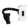 GNIAZDO HDMI TYPU A Z PRZEWODEM BIAŁY MOSAIC - LEGRAND - 078778