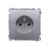 Gniazdo wtyczkowe z uziemieniem (moduł) 16A, 250V~, szybkozłącza; stal inox - KONTAKT SIMON - BMGZ1C.01/21