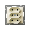 GNIAZDO POTRÓJNE BEZ UZIEMIENIA 3X2P EURO ZACISKI ŚRUBOWE 2.5A 250V IP20 EURO ECRU AS - OSPEL - GP-3G/m/27