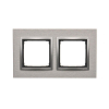 Ramka 2-krotna Nature-Metal, INOX KLASYCZNY, IP20/IP44* (*IP44-należy zastosować zestaw uszczelek DUN2) - KONTAKT SIMON - DRN2/77