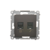 Gniazdo komputerowe RJ45 kategoria 5e + telefoniczne RJ12 (moduł); brąz mat - KONTAKT SIMON - D5T.01/46