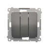 Łącznik potrójny z podświetleniem LED (moduł) 10AX, 250V~, szybkozłącza; antracyt - KONTAKT SIMON - DW31L.01/48