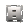 ŁADOWARKA 2XUSB 2.1 A 5V DC 230V SREBRNY MAT SIMON 54 - KONTAKT SIMON - DC2USB.01/43