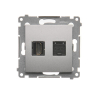 GNIAZDO HDMI + KOMPUTEROWE RJ45 KAT. 6 SREBRNY MAT SIMON 54 - KONTAKT SIMON - DGHRJ45.01/43