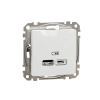 ŁADOWARKA USB TYP A + TYP C 2.4A/2.1A ZACISKI ŚRUBOWE BIAŁY SEDNA DESIGN - SCHNEIDER ELECTRIC - SDD111402