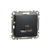 ŁADOWARKA USB TYP A + TYP C 2.4A/2,1A ZACISKI ŚRUBOWE CZARNY ANTRACYT SEDNA DESIGN - SCHNEIDER ELECTRIC - SDD114402