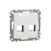 Sedna Design, Płytka centralna 2xRJ45 do wkładów 5e-6 UTP AMP, białe - SCHNEIDER ELECTRIC - SDD111442C