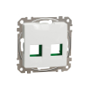 Sedna Design, Płytka centralna 2xRJ45 do wkładów 5e-6 UTP Systimax, białe - SCHNEIDER ELECTRIC - SDD111443C