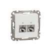 Sedna Design, Gniazdo komputerowe 2xRJ45 kat.6 STP, białe - SCHNEIDER ELECTRIC - SDD111462S