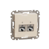 Sedna Design, Gniazdo komputerowe 2xRJ45 kat.5e STP, beżowy - SCHNEIDER ELECTRIC - SDD112452S