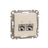 Sedna Design, Gniazdo komputerowe 2xRJ45 kat.6 STP, beżowy - SCHNEIDER ELECTRIC - SDD112462S