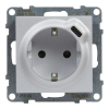 GNIAZDO SCHUKO 2P+Z - 16 A - 250 V~ - + USB TYP C - 1,5 A - 5 V ALUMINIUM SUNO - LEGRAND - 721329