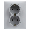 GNIAZDO SCHUKO 2X2P+Z Z PRZESŁONĄ - ZACISKI AUTOMATYCZNE (MONOBLOK) ALUMINIUM SUNO - LEGRAND - 721326