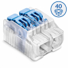 SZYBKOZŁĄCZKA SCL2 Z DŹWIGNIĄ DO LINEK I DRUTÓW 0.2- 4 mm2 2 TORY 32A 450V TRANSPARENTNY SERIA IDEALNA OPAKOWANIE 40 SZT. - SIMET - 88000303