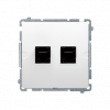 GNIAZDO KOMPUTEROWE PODWÓJNE 2XRJ45 BIAŁY BASIC - KONTAKT SIMON - BMF52.02/11