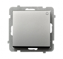 ŁĄCZNIK ZWIERNY DZWONEK ZACISKIAUTOMATYCZNE 10AX 250V IP20 SREBRNY MAT SONATA - OSPEL - ŁP-6R/m/38