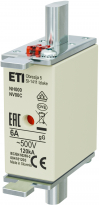 WKŁADKA TOPIKOWA NH - ZWŁOCZNA / KOMBI NH000 GG 6A/500V - ETI - 004181203