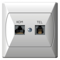 GNIAZDO KOMPUTEROWO-TELEFONICZNE RJ 45, KAT. 5E+ RJ 11 AKCENT - OSPEL - GPKT-A/F/00