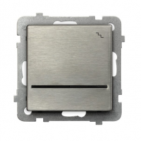 ŁĄCZNIK SCHODOWY POJEDYNCZY Z PODŚWIETLENIEM ZACISKI AUTOMATYCZNE 16AX250V IP20 STAL INOX SONATA - OSPEL - ŁP-3RMS/m/37