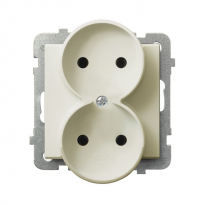 GNIAZDO WTYCZKOWE PODWÓJNE IP20 ECRU SONATA - OSPEL - GP-2RR/m/27