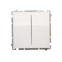 PRZYCISK PODWÓJNY DWUOBWODOWY ZACISKI AUTOMATYCZNE 16AX 250V BIAŁY BASIC - KONTAKT SIMON - BMP2.01/11