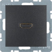 GNIAZDO HDMI Z PRZYŁĄCZEM 90° ANTRACYT MAT B.KWADRAT/B.3/B.7  - HAGER - 3315431606