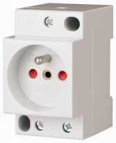 GNIAZDO POJEDYNCZE Z UZIEMIENIEM 2P+Z Z PRZESŁONAMI NA SZYNĘ 16A 250V IP20 TH35 Z-SD-230-BS - EATON - 266876