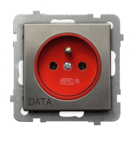 GNIAZDO POJEDYNCZE Z UZIEMIENIEM DATA STAL INOX SONATA - OSPEL - GP-1RMZD/m/37