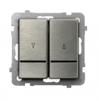 ŁĄCZNIK ŻALUZJOWY Z PODŚWIETLENIEM ZACISKI AUTOMATYCZNE 10AX 250V IP STAL INOX SONATA - OSPEL - ŁP-7RMS/m/37