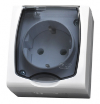 GNIAZDO POJEDYNCZE Z UZIEMIENIEM SCHUKO MADERA - OSPEL - GNH-1NS/00/d