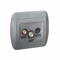 Gniazdo antenowe SAT-SAT-RTV końcowe; aluminiowy - KONTAKT SIMON - AZAR+SAT3.1-P2/26