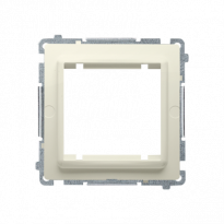 Adapter (przejściówka) na osprzęt standardu 45 × 45 mm. Montaż do puszki na łapki i wkręty; beż - KONTAKT SIMON - BMA45M/12