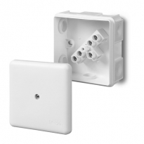 PUSZKA NATYNK 87x87x39MM ODGAŁĘŹNA 5X2,5 Z OSŁABIENIAMI Z WKŁADEM IP55 BIAŁY EP-LUX - ELEKTRO-PLAST NASIELSK - 0226-01