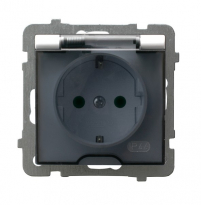 GNIAZDO BRYZGOSZCZELNE Z UZIEMIENIEM SCHUKO IP44 AS - OSPEL - GPH-1GS/m/00/d