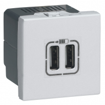GNIAZDO ZASILAJĄCE PODWÓJNE USB 1500 MA ALUMINIUM MOSAIC - LEGRAND - 079394