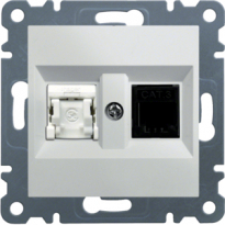 GNIAZDO KOMPUTEROWE RJ11/12 + RJ45 BIAŁY LUMINA - HAGER - WL2210