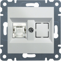 GNIAZDO KOMPUTEROWE POJEDYNCZE RJ45 KAT5E UTP BIAŁY LUMINA - HAGER - WL2110