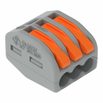 SZYBKOZŁĄCZKA 3X0,08-4MM2 Z DZWIGNIAMI CLASSIC SZARY WAGO 50 szt - WAGO - 222-413
