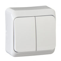 ŁĄCZNIK PODWÓJNY NATYNKOWY IP20 10AX 250V BIAŁY PRIMA - SCHNEIDER ELECTRIC - WDE001050