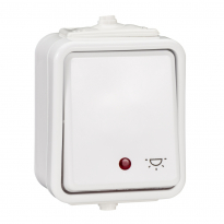 PRZYCISK "ŚWIATŁO" PODŚWIETLANY N/T IP44 BIAŁY CEDAR - SCHNEIDER ELECTRIC - WNT102CS01