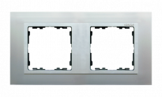 Ramka 2-krotna Nature-metal, Aluminium / pierścień aluminium mat - KONTAKT SIMON - 82927-33