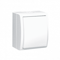 ŁĄCZNIK POJEDYNCZY BRYZGOSZCZELNY ZACISKI ŚRUBOWE 10AX 250V IP54 BIAŁY AQUARIUS - KONTAKT SIMON - AQW1/11