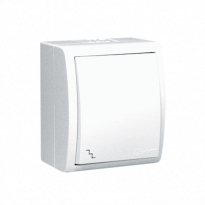 ŁĄCZNIK SCHODOWY POJEDYNCZY ZACISKI ŚRUBOWE 16AX 250V IP54 BIAŁY AQUARIUS - KONTAKT SIMON - AQW6/11