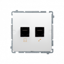 GNIAZDO KOMPUTEROWO-TELEFONICZNE RJ45+RJ12 KAT. 5 BIAŁY BASIC - KONTAKT SIMON - BMF5T.02/11