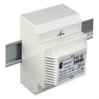 TRANSFORMATOR JEDNOFAZOWY IP30 NA SZYNĘ TH35 W OBUDOWIE MODUŁOWEJ Z ZABEZPIECZENIEM PSS 50VA 230/ 24V - BREVE - 16024-9994