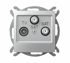 GNIAZDO ANTENOWE RTV-SAT Z DWOMA WYJŚCIAMI SAT 1.5DB SREBRNY IMPRESJA - OSPEL - GPA-Y2S/m/18