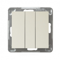 ŁĄCZNIK POTRÓJNY ZACISKI AUTOMATYCZNE 10AX 250V IP20 ECRU IMPRESJA - OSPEL - ŁP-13Y/m/27