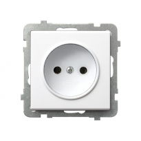 GNIAZDO POJEDYNCZE BEZ UZIEMIENIA 2P ZACISKI ŚRUBOWE 16A 250V IP20 BIAŁY SONATA - OSPEL - GP-1R/m/00