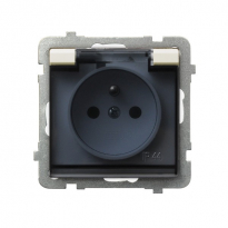 GNIAZDO BRYZGOSZCZELNE Z UZIEMIENIEM ECRU IP44 SONATA - OSPEL - GPH-1RZ/m/27/d