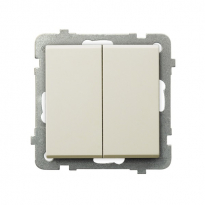 ŁĄCZNIK ŚWIECZNIKOWY ZACISKI AUTOMATYCZNE 16AX 250V IP20 ECRU SONATA - OSPEL - ŁP-2R/m/27